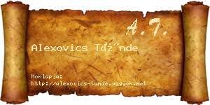 Alexovics Tünde névjegykártya