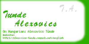 tunde alexovics business card