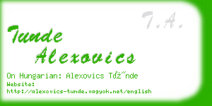 tunde alexovics business card